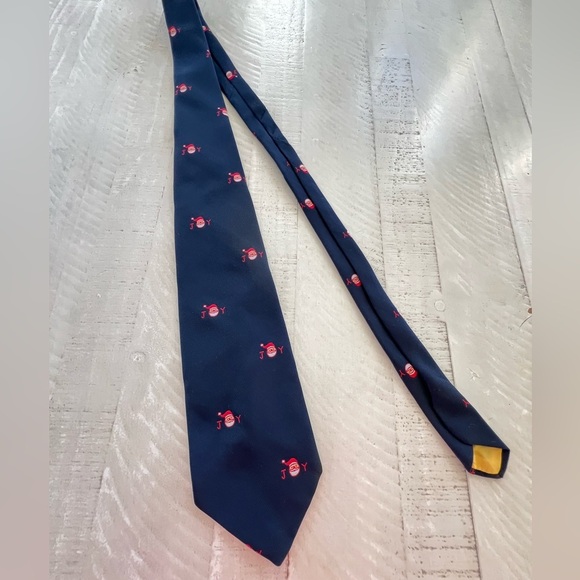 Vintage Men’s Joy Santa Novelty Neck Tie navy and red - Picture 5 of 5